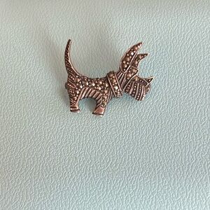 Silver and Marcasite Scottie Dog Pin Brooch